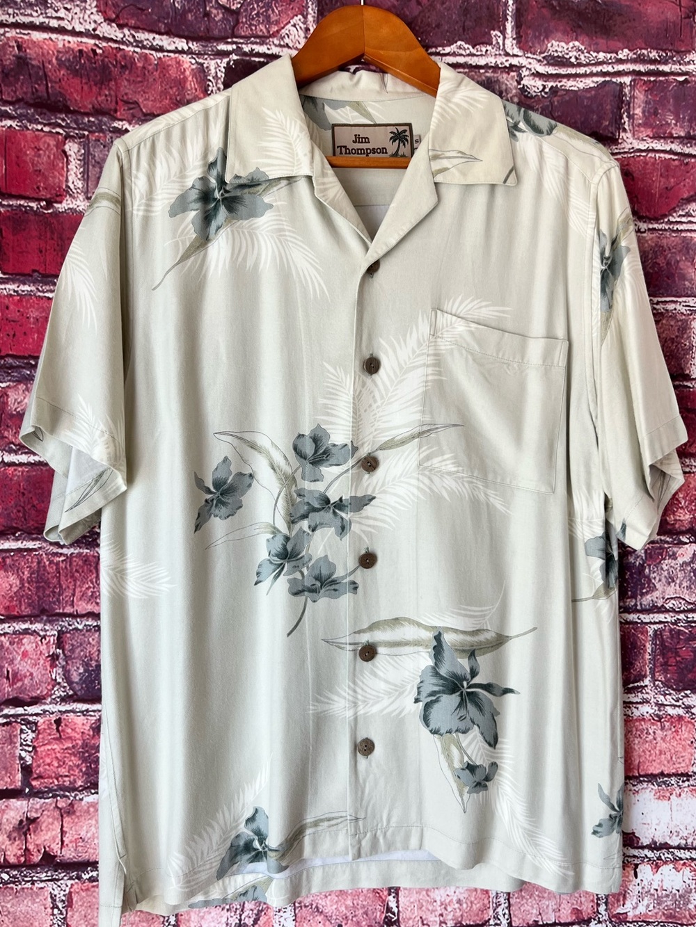 Vintage Jim Thompson Silk Hawaiian Camp Shirt